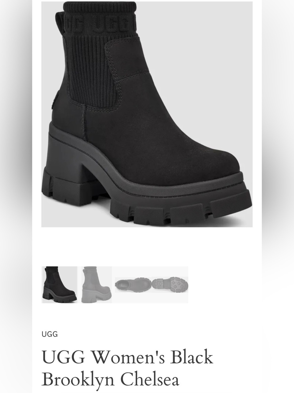 UGG Brooklyn Chelsea Boots Size 7 - Black